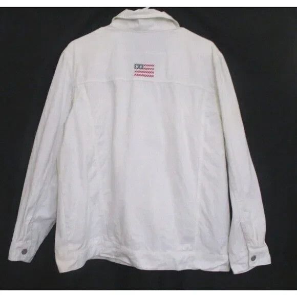 Asazy Jacket American Sz L Women's Flag White Long Sleeve - Picture 2 of 7